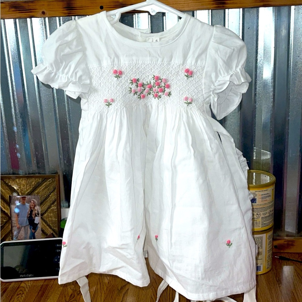 Boutique/ smocked dress, It is new with tag! Comes with bonnet and diaper cover!